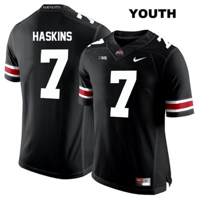 Youth NCAA Ohio State Buckeyes Dwayne Haskins #7 College Stitched Authentic Nike White Number Black Football Jersey FH20C64GG